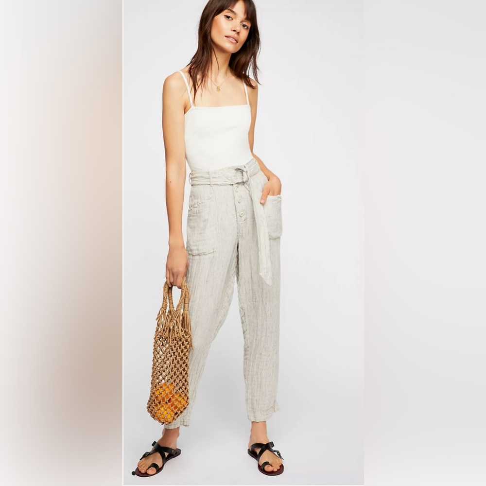 Free People Emerson Linen Utility Pants